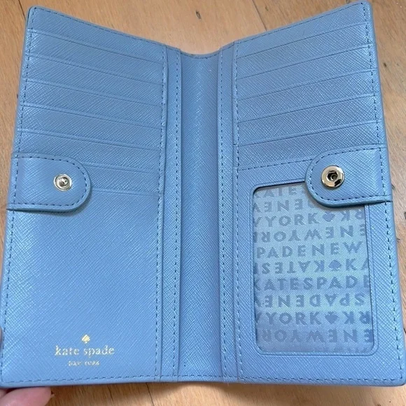 Kate Spade Laurel Way Stacy Saffiano leather Wallet Light Blue - Picture 5 of 10